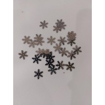 Пайетки "Снежинки" 1,2 см, цв. темное серебро, цена за 10 гр